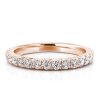 Rose Gold Eternity Band Set - Triple Row White Sapphire Stackable Rings