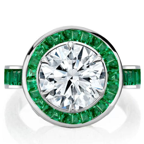 Emerald Cut Halo Ring - 925 Sterling Silver Engagement Promise Ring