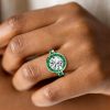 Emerald Cut Halo Ring - 925 Sterling Silver Engagement Promise Ring