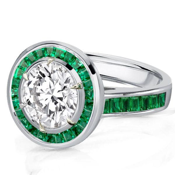 Emerald Cut Halo Ring - 925 Sterling Silver Engagement Promise Ring
