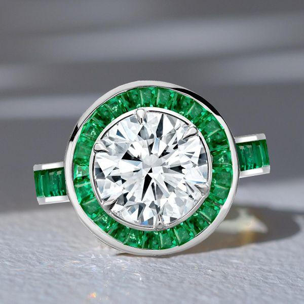 Emerald Cut Halo Ring - 925 Sterling Silver Engagement Promise Ring