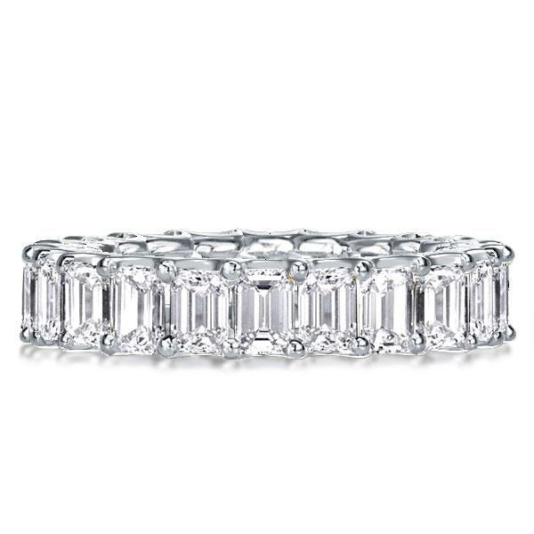 Emerald Eternity Wedding Band - Sterling Silver - 4.40 CT. TW.