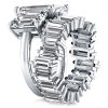 Sterling Silver Three Stone Ladder Design Bridal Set (4.00CT & 2.50CT)