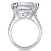 Cushion Cut 6.00 CT Sterling Silver Split Shank Double Prong Engagement Ring