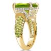 Vintage Emerald Cut Peridot Engagement Ring in Sterling Silver