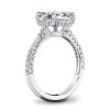 Oval Created White Sapphire Engagement Ring in Sterling Silver