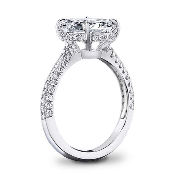 Oval Created White Sapphire Engagement Ring in Sterling Silver