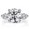White Sapphire Three Stone Engagement Ring - 925 Sterling Silver