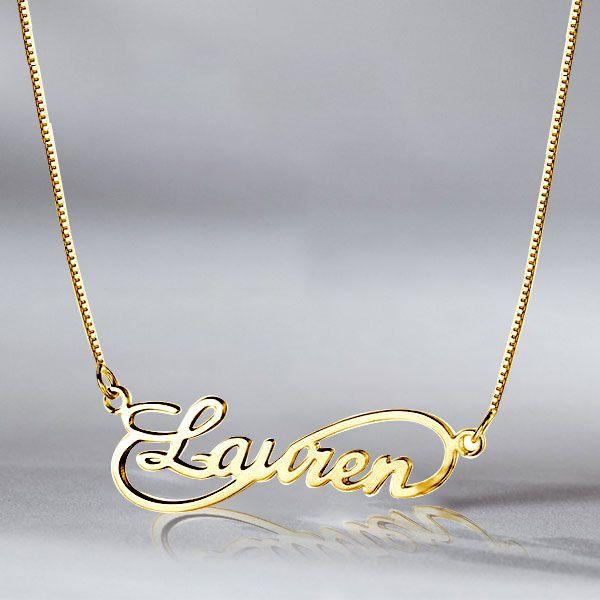 Personalized Infinity Name Necklace - 18K Gold Plated Sterling Silver Love Pendant for Women