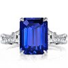 Vintage Style Emerald Cut Sterling Silver Engagement Ring