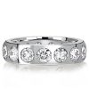 Baguette & Round Cut Sterling Silver Stackable Band Ring Set - 6.06 CT. TW.