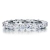 Baguette & Round Cut Sterling Silver Stackable Band Ring Set - 6.06 CT. TW.
