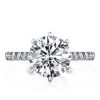 Sterling Silver 6-Prong Solitaire Engagement Ring - 2.75 CT Center Stone