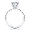 Sterling Silver 6-Prong Solitaire Engagement Ring - 2.75 CT Center Stone