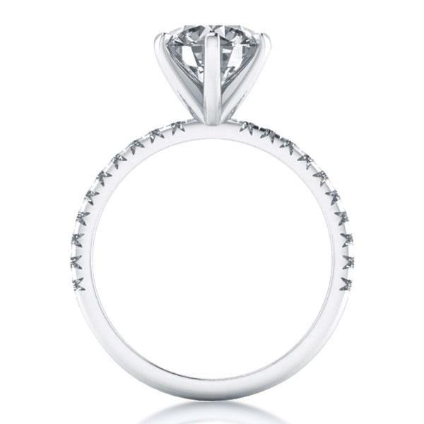Sterling Silver 6-Prong Solitaire Engagement Ring - 2.75 CT Center Stone