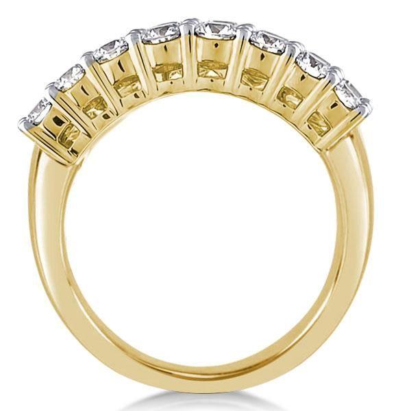 Two-Tone Gold & Silver Men's Wedding Band with Topaz - Triple Row Design