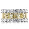 Two-Tone Gold & Silver Men's Wedding Band with Topaz - Triple Row Design