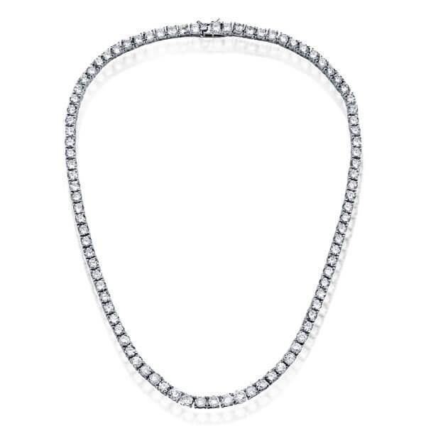 925 Sterling Silver Tennis Necklace - Classic Style, Multiple Lengths