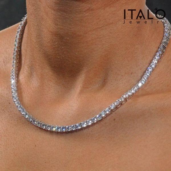 925 Sterling Silver Tennis Necklace - Classic Style, Multiple Lengths