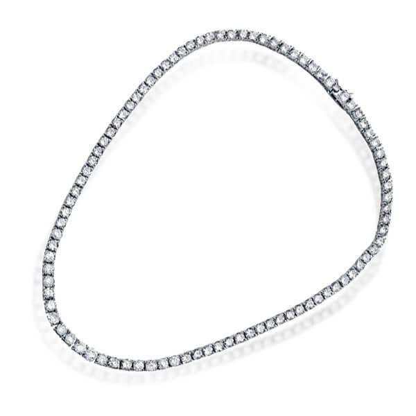 925 Sterling Silver Tennis Necklace - Classic Style, Multiple Lengths
