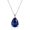 18K Gold Plated Sterling Silver Pear Cut Solitaire Pendant Necklace for Women