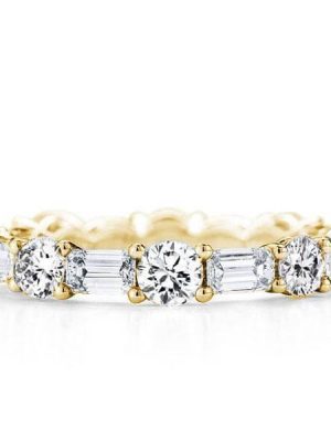 Eternity Created White Sapphire 18K Gold Plated Wedding Band - 7.00 CT.TW