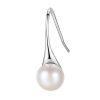 White Pearl Drop Earrings - 925 Sterling Silver, Elegant & Lightweight