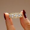 Golden White Sapphire Cushion Halo Wedding Band - 18K Gold Plated Sterling Silver