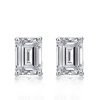 Emerald & White Sapphire Stud Earrings in 925 Sterling Silver