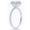Halo Radiant Cut White Sapphire Engagement Ring - 925 Sterling Silver