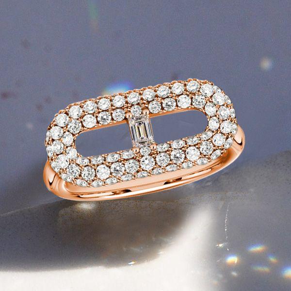Baguette & Pave Engagement Ring - 925 Sterling Silver - 1.11 CT. TW.