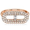 Baguette & Pave Engagement Ring - 925 Sterling Silver - 1.11 CT. TW.