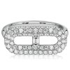Baguette & Pave Engagement Ring - 925 Sterling Silver - 1.11 CT. TW.