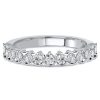 0.59 CT. TW. Diamond Half Eternity Band Stackable Ring in Rhodium Plated 925 Sterling Silver