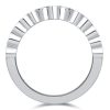0.59 CT. TW. Diamond Half Eternity Band Stackable Ring in Rhodium Plated 925 Sterling Silver