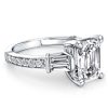 Five Stone White Sapphire Bridal Set - Sterling Silver Engagement Ring