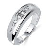 0.63 CT. TW. 5 Stone Asscher Cut Baguette Wedding Band in Rhodium Plated Sterling Silver