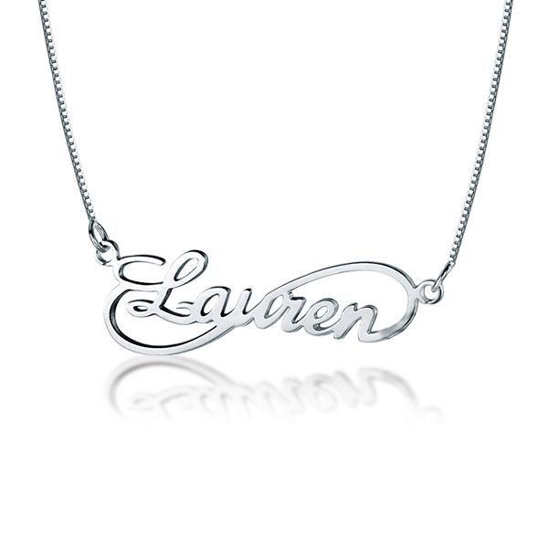 Personalized Infinity Name Necklace - Sterling Silver Custom Love Jewelry