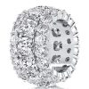 Eternity Wedding Band: Triple Row Cushion Cut White Sapphire in Sterling Silver
