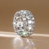 Eternity Wedding Band: Triple Row Cushion Cut White Sapphire in Sterling Silver