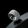Eternity Wedding Band: Triple Row Cushion Cut White Sapphire in Sterling Silver