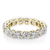 Golden Eternity Created White Sapphire Wedding Band - 18K Gold Plated Sterling Silver