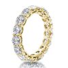 Golden Eternity Created White Sapphire Wedding Band - 18K Gold Plated Sterling Silver