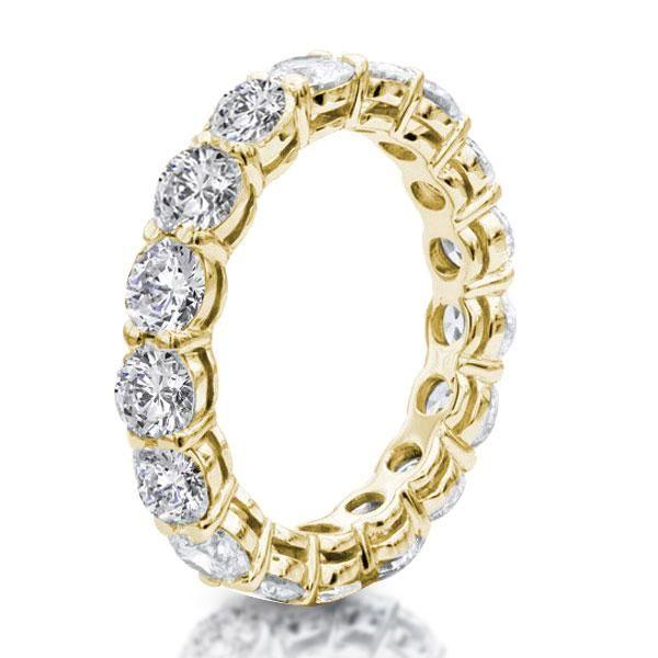 Golden Eternity Created White Sapphire Wedding Band - 18K Gold Plated Sterling Silver