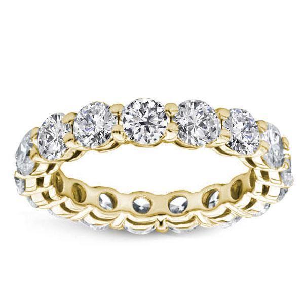 Golden Eternity Created White Sapphire Wedding Band - 18K Gold Plated Sterling Silver