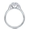 Hidden Halo Oval Cut Engagement Ring - 925 Sterling Silver, 3.00 CT Center Stone