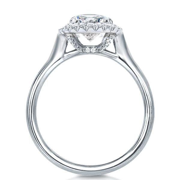 Hidden Halo Oval Cut Engagement Ring - 925 Sterling Silver, 3.00 CT Center Stone