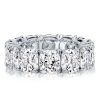 Cushion Cut Eternity Wedding Band for Women in Sterling Silver