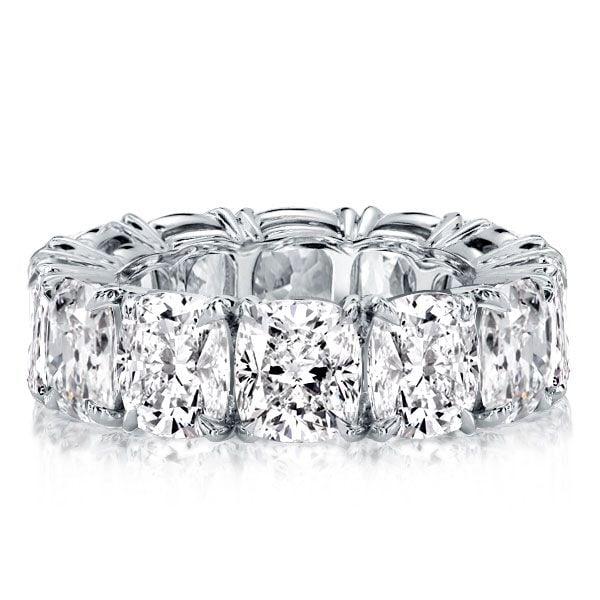 Cushion Cut Eternity Wedding Band for Women in Sterling Silver