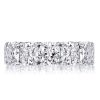 Cushion Cut Eternity Wedding Band for Women in Sterling Silver